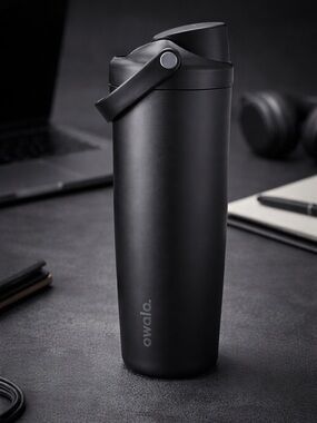 Owala Black 30oz Insulated Water Bottle Flip Top Leakproof Travel Tumbler